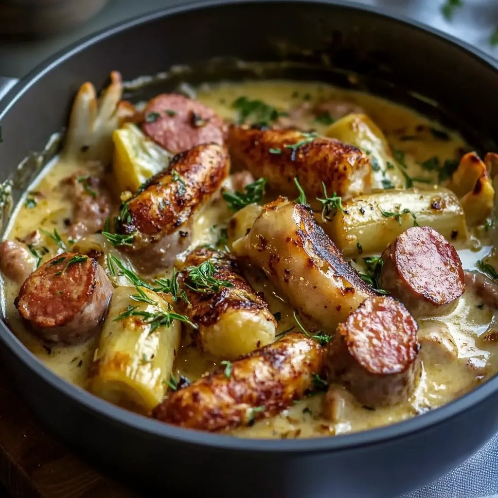 Fondue d'Endives aux Saucisses Fumées
