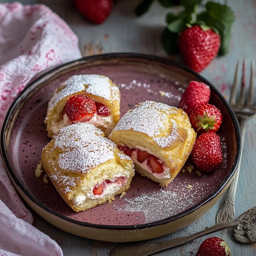 Glutenfreie Biskuitrolle mit Erdbeeren