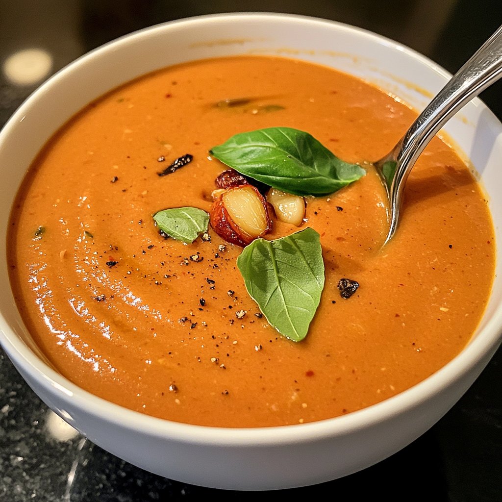 Tomatensuppe mit Knoblauch