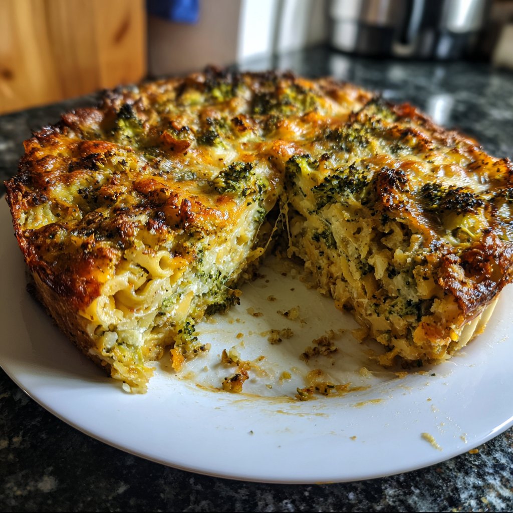Vegetarischer Nudelauflauf mit Brokkoli
