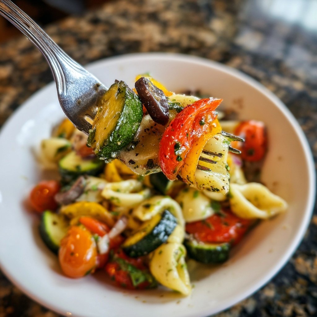 Mediterraner Nudelsalat Mit Zitronendressing